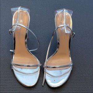 Gianvito Rossi sexy silver and pvc stiletto heel